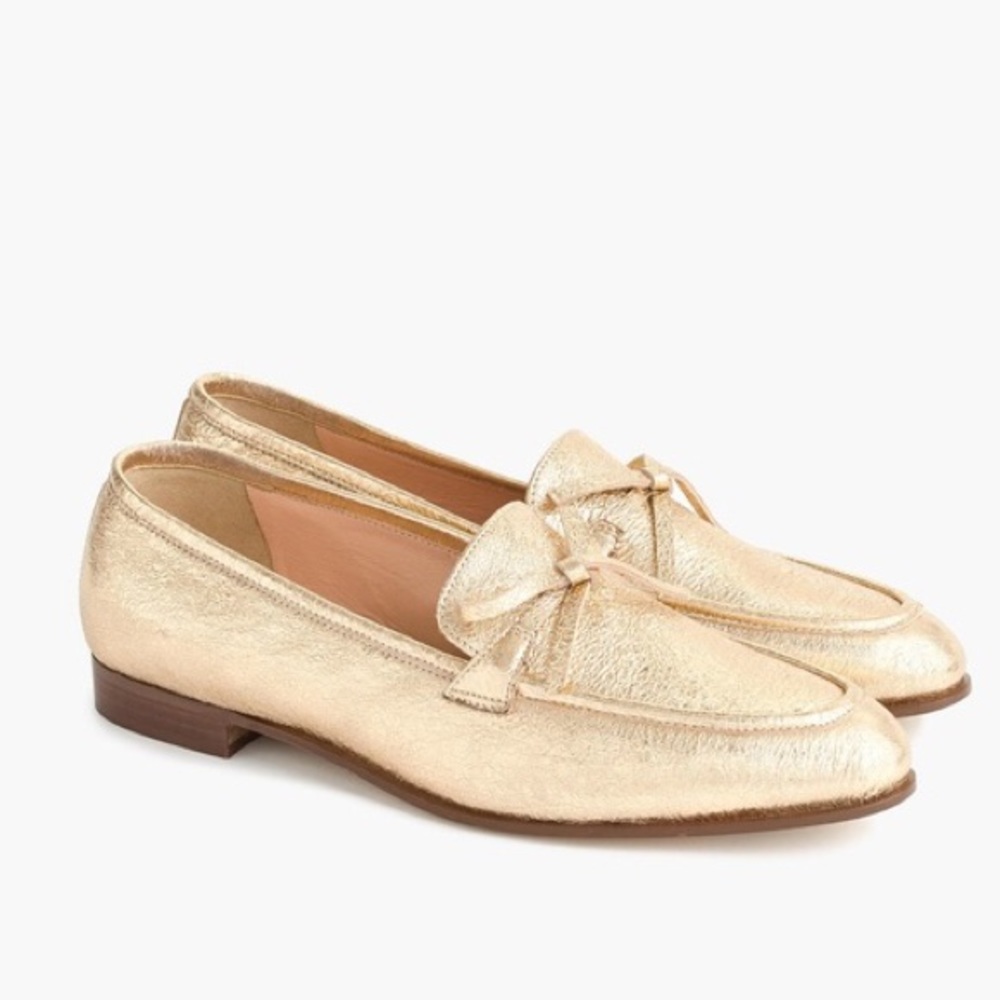 J. Crew Academy Loafer in Metallic Gold #H1872